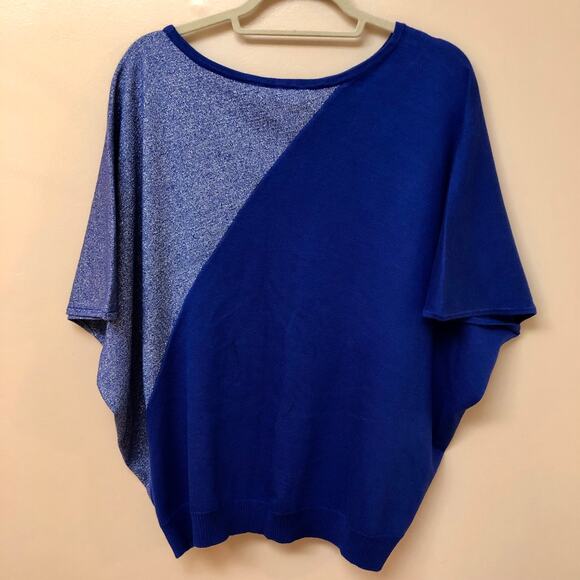 Grace Elements Woman's Blue / Silver Knit Top 2X - Picture 2 of 14